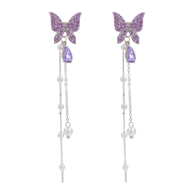 Crystal Butterfly Stud Earrings