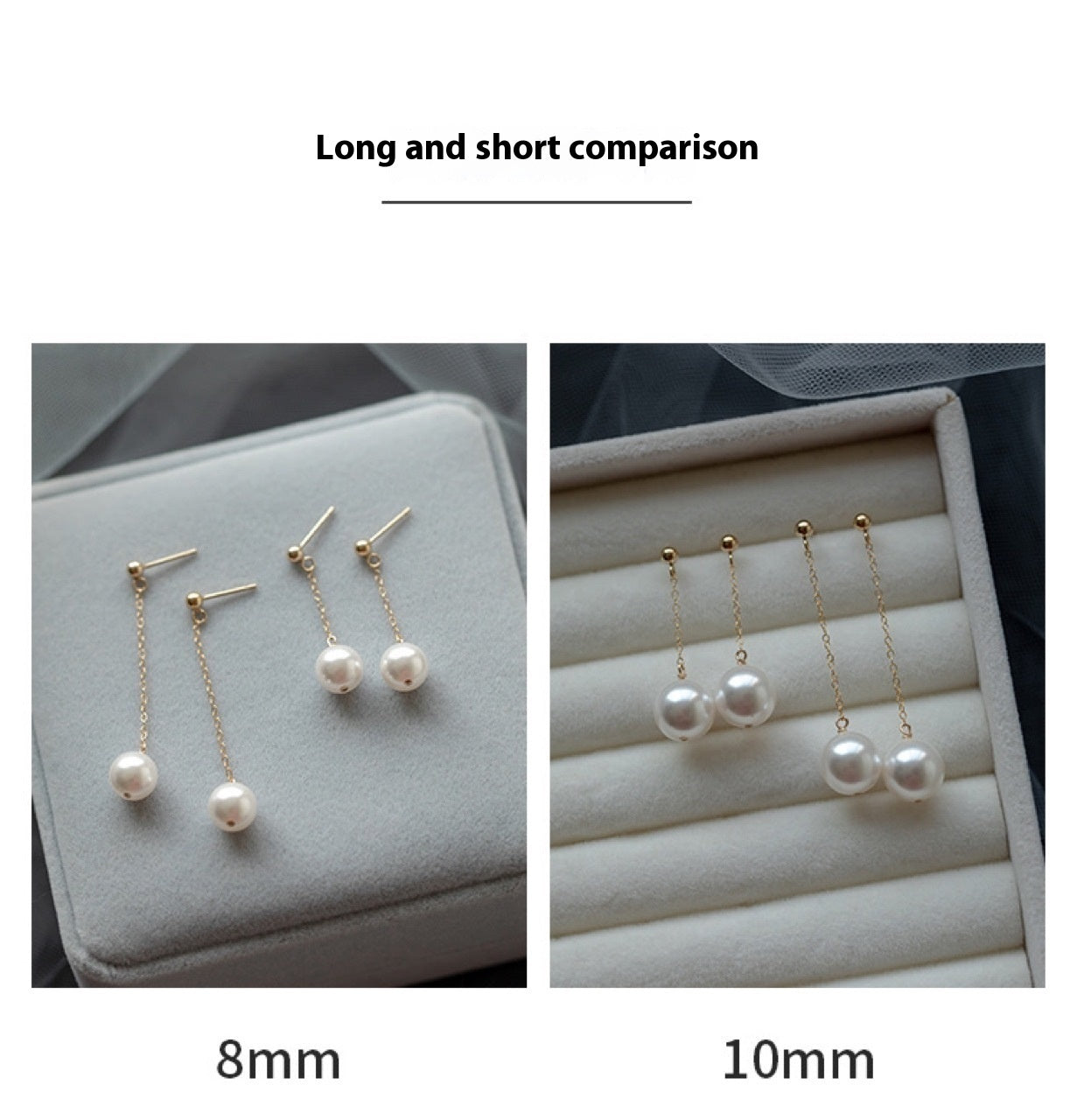 Fairy Pearl Long Gold Earrings