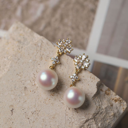 Antique Opulence Pearl Stud Earrings