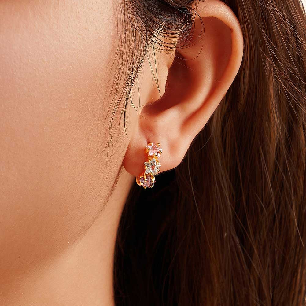 Exquisite Flower Zirconia Earrings