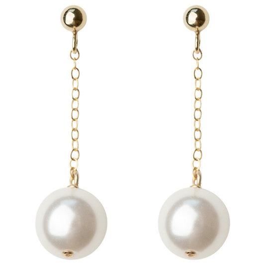 Fairy Pearl Long Gold Earrings